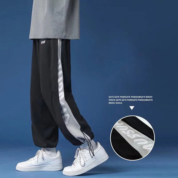 mens graphic printed sweatpants 2024 autumn hip hop fashion drawstring trousers casual loose male streetwear leggings pants sporty tapered joggers