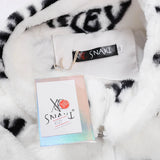 Abcvan Snaki 2023 New High Quality Smiling Face Rabbit Hair Cotton Coat Men's and Women's Coat