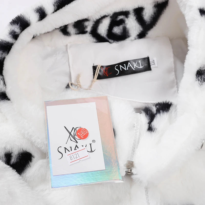 Abcvan Snaki 2023 New High Quality Smiling Face Rabbit Hair Cotton Coat Men's and Women's Coat