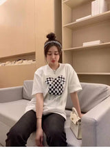 Gothic Aesthetic print tee – New Luxury Sweet Girl Giraffe Diamonds Crystals T Shirts Kor