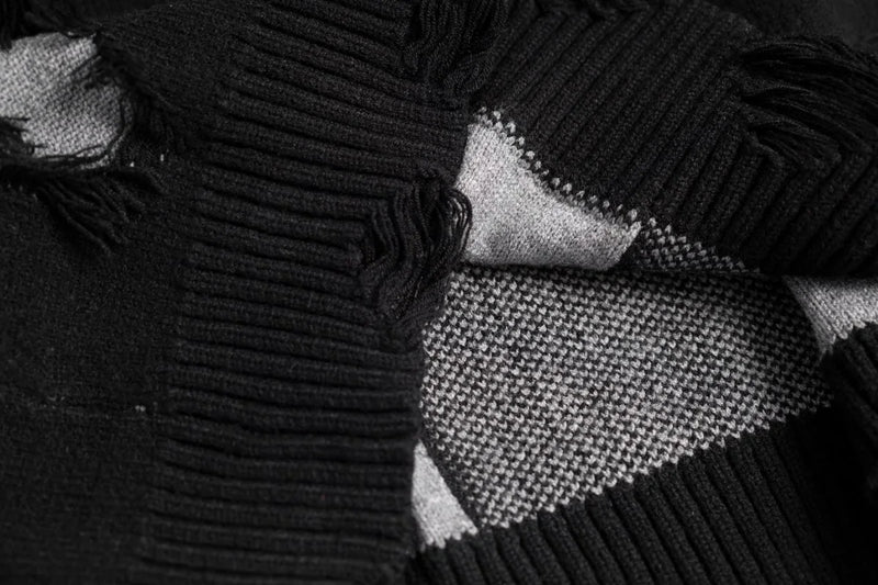 hip hop knitted oversized sweater mens ripped tassel holes pullover streetwear unisex new casual loose sweaters jumpers knitwear - trendy hip hop fashion hoodie, high quality cotton hoodie, graphic printed hoodie for men and women