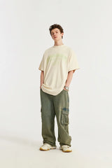 Harajuku Aesthetic piece – Japanese Loose Turtleneck Mens Printed Short Sleeved T Shirt