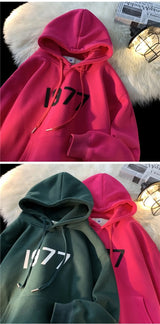 2024 New Men Hoodies Large Size Casual Male Clothing 1977 Print Fashio