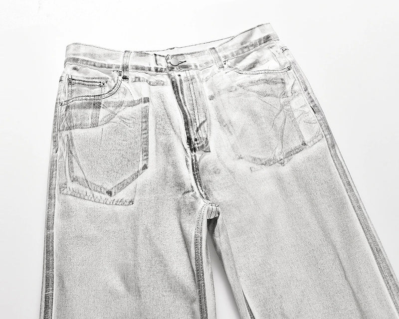 harajuku men women baggy jeans pants solid color washed loose casual denim trousers oversized high street loose cargos unique cargo style 856