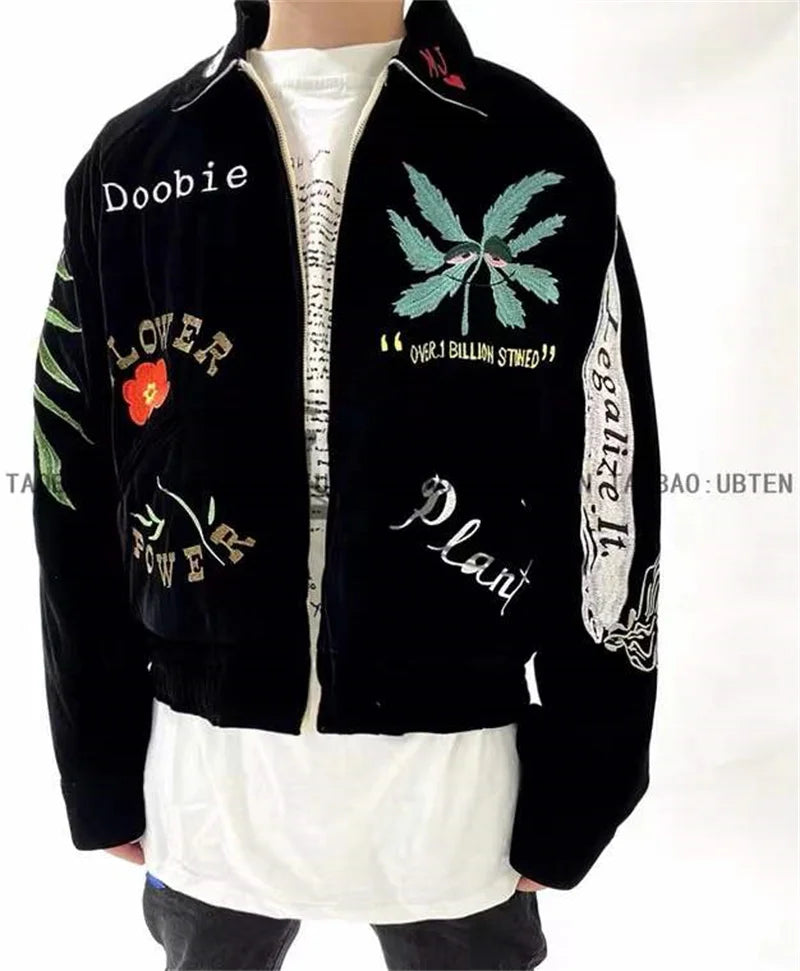 oversized fit featuring kanye co branded commemorative high quality heavy industry fully embroidered cotton winter jacket for men and women design – premium quality jacket for men