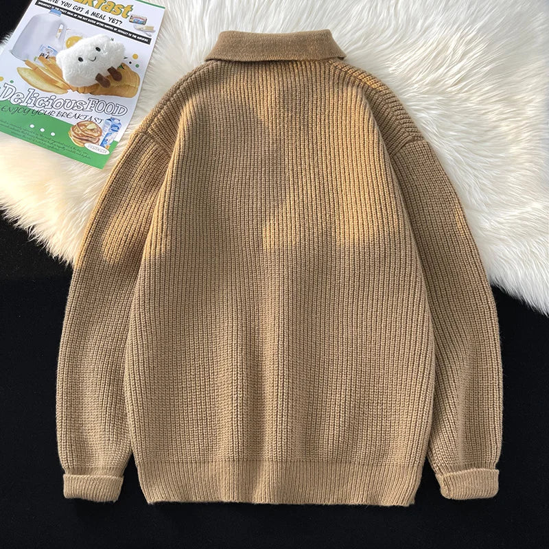 varsity graphic knit, unisex street look, trendy streetwear apparel for men and women