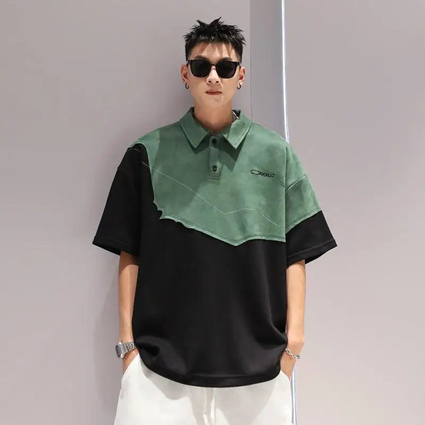 Glitchcore Melting smiley – Summer Street Hip Hop Men And Women Trendy Personality Polo