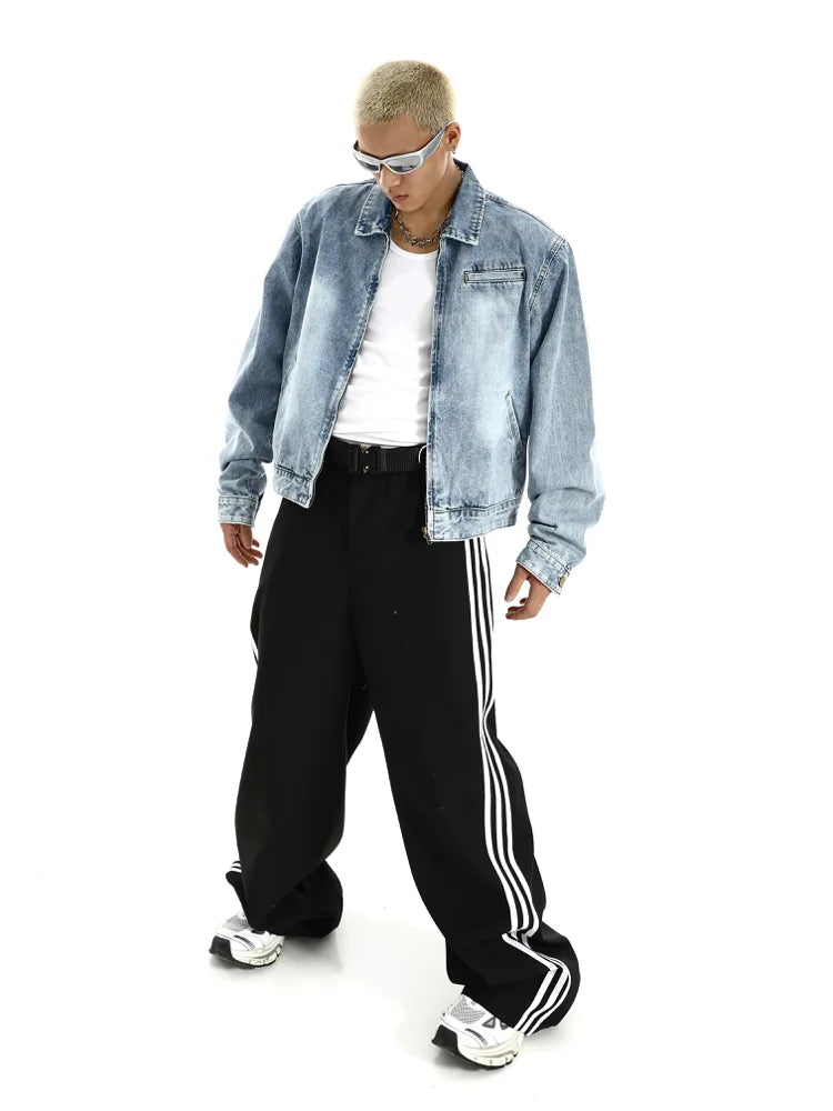 wide shoulder harajuku denim jacket coat mens fashion hip hop distressed washed jeans outerwear casual streetwear jackets nan - variant style 84081d for streetwear fashion