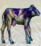 Sadcore Graphic tee – American Street Loose Casual Colorful Cow Print Short Sleeve