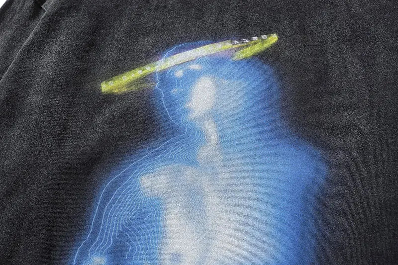 Cyberpunk Streetwear top – Vintage Men T Shirt Streetwear Hip Hop Graphic Print Punk Go