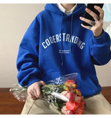 Autumn Mens Letter Design Printed Pullovers Hoodies Y2K Vintage Street