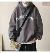 Autumn Mens Letter Design Printed Pullovers Hoodies Y2K Vintage Street