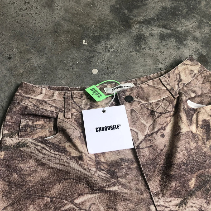 frog drift fashion streetwear camouflage printed vintage clothing casual loose casual cargo pants trousers for men unisex unique cargo style 1129