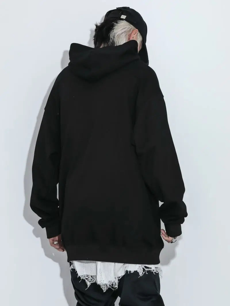 trapwear tribal flames featuring rainbowtouches hoodie men high street retro letter printing pattern hip hop harajuku women loose coat unisex superior quality
