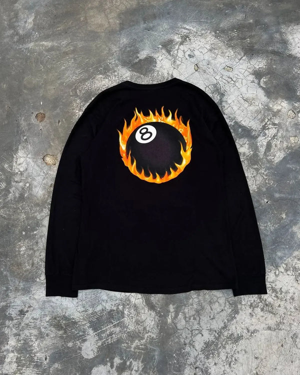 Glitchcore Chrome logo – Harajuku Fashion Extra Large Warm Black 8 Fireball Gothic Pu