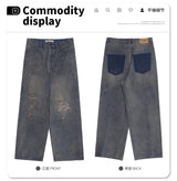 Cut Jeans with a mud-dye knife