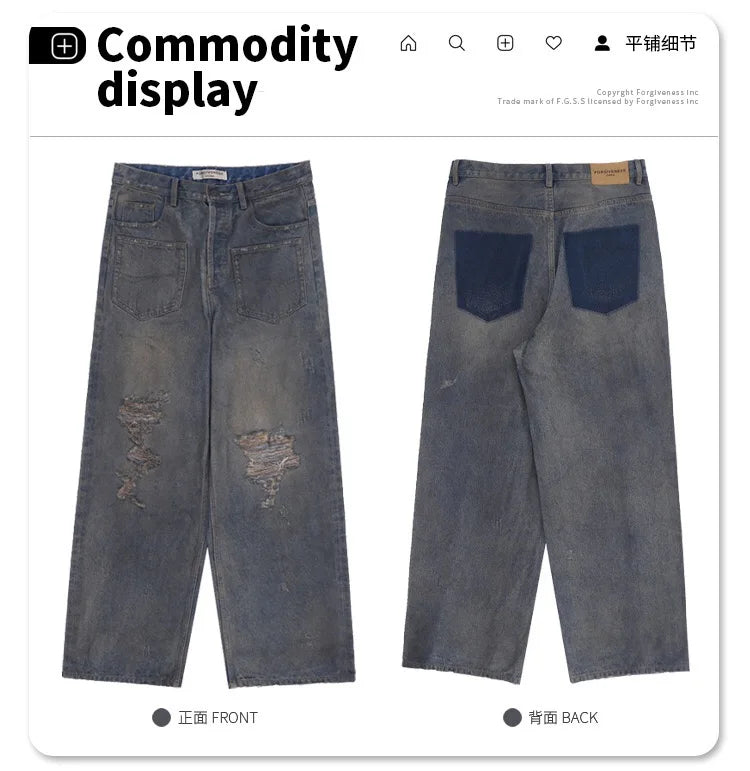 Cut Jeans with a mud-dye knife