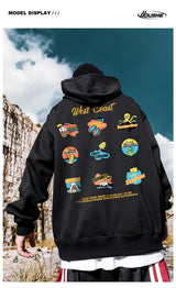 West Coast Graffiti Graphic Hoodie Sweatshirts Men Autumn Pullovers