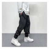 hip hop loose fit elastic waist pants fashion paisy ankle pants mens casual letter embroidery drewstring sportwear pants joggers unique joggers style 3528