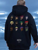 Funny Pixel Figure Graphic Hoodies For Men Autumn Y2K Streetwear Pullover