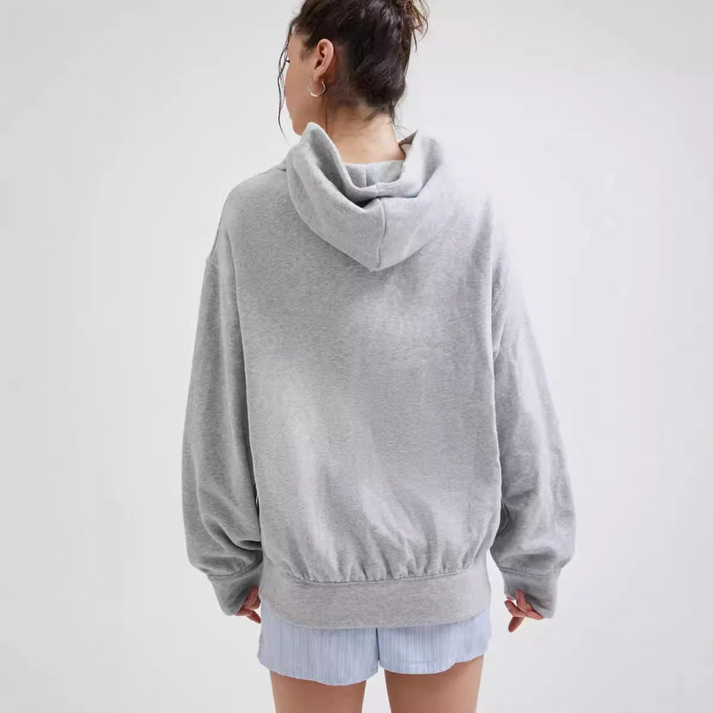 Y2k Long Sleeved Pullover Hoodie Cartoon Bow Embroidery Tops Streetwear Vintage Hoodie School Outfit Punk High Street Ootd New