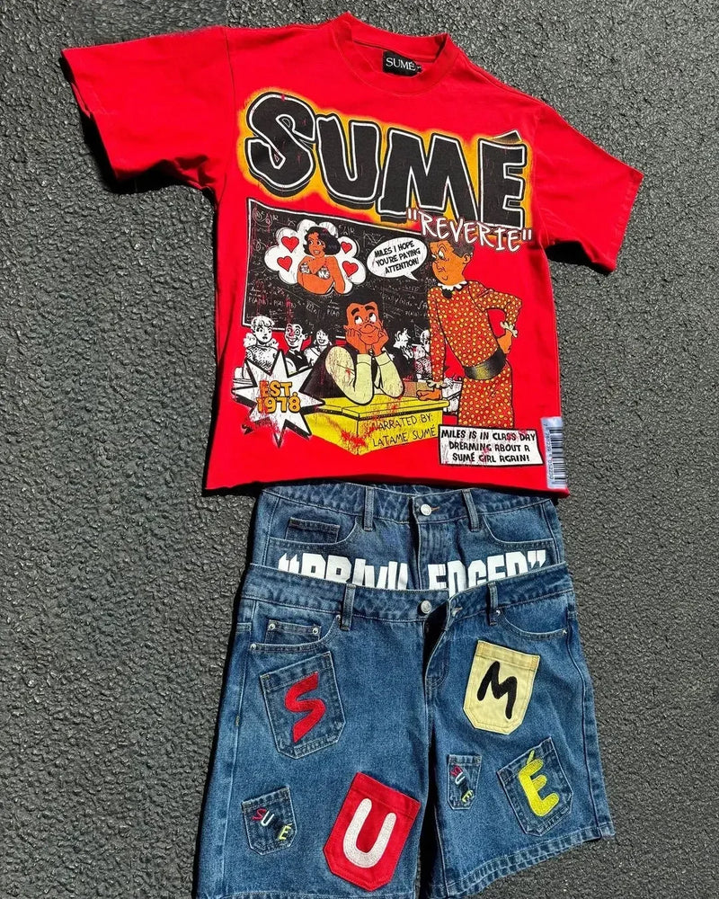 Sadcore Streetwear – Harajuku Astronaut Graphic T Shirts Oversized Y2K Tops 100 C – Edgy Streetwear for All Genders