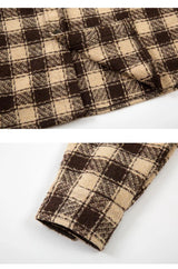 Mens Plaid Shirts New Fashion Single Breasted Hip Hop Loose Shirts Autumn Winter Casual Long Sleeve High Street Streetwear