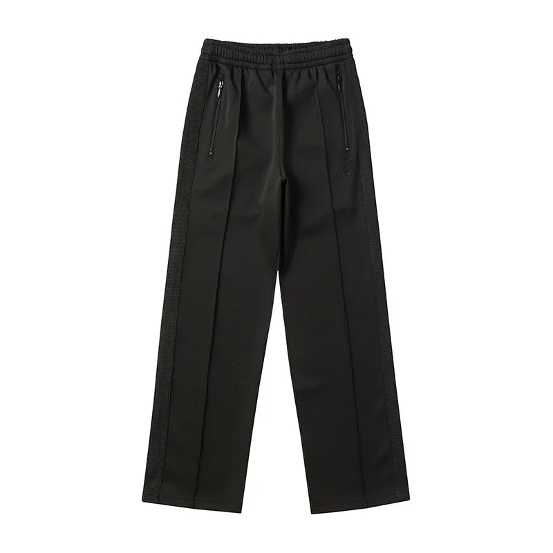 sea blue casual pants men woman loose comfortable side edge weaving stripe embroidery drawstring joggers sweatpants unique joggers style 5294
