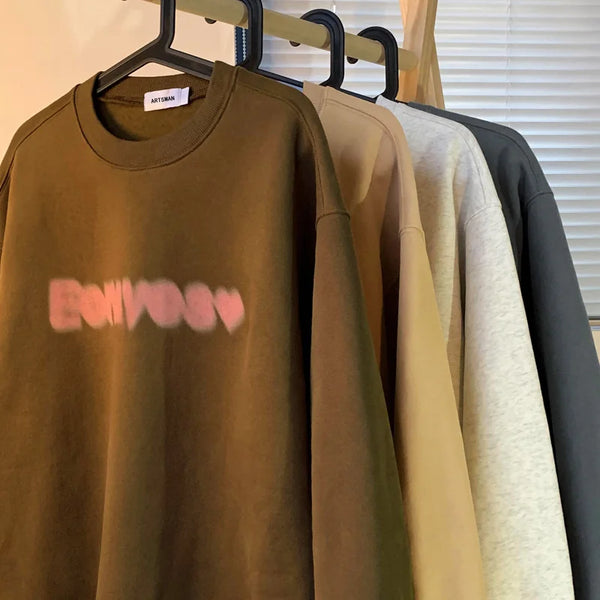 Autumn Goth Letter Printed Crewneck Sweatshirt For Men Y2K Streetwear