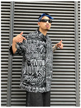 Hip Hop Shirt Streetwear Mens Hawaiian Shirts Harajuku Letters Printed New Summer Casual Beach Short Sleeve Loose Tops Shirts