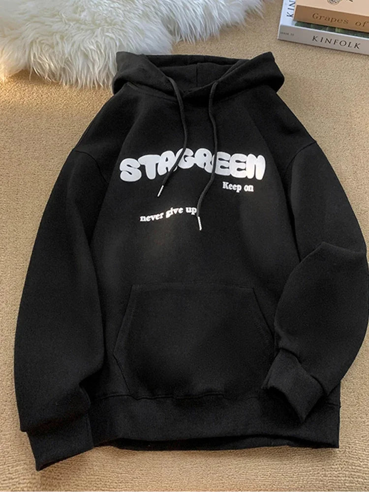 2024 New Letter Printed Hoodies For Men and Women Autumn Y2K Streetwear Hooded Sweatshirts Fleece Vintage Fashion Pocket Hoody
