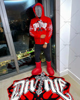 grunge knit sweater with heavyweight fabric, layered urban look for cold weather, street fashion menswear trend for seasonal 