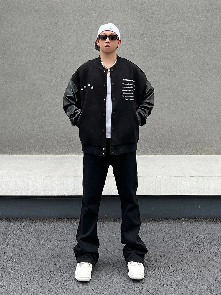 men streetwear jacket patchwork baseball bomber jackets coats hip hop harajuku motorcycle oversized outerwear nan fashion pho - variant style 4369c2 for streetwear fashion