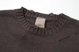leather varsity streetwear knit with bold stitching, fall/winter pullover for urban outfits, men’s streetwear clothing piece 