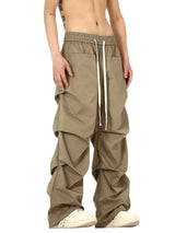 side fold baggy pants men casual elastic waist straight trousers streetwear new fashion drawstring unisex hip hop pants joggers sporty tapered joggers