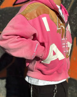 2024 American Trendy Brand Fashion Letter Palm Print Oversized Hoodie