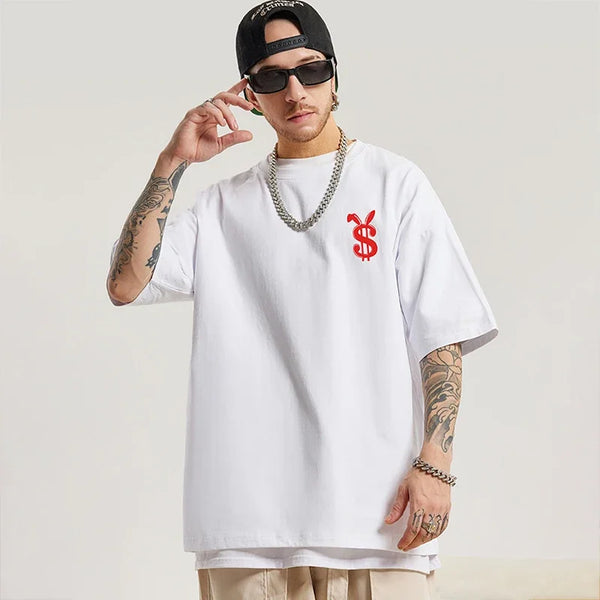 Harajuku Crying character – Money Rabbit Funny Graphic Printed T Shirt For Men Oversized