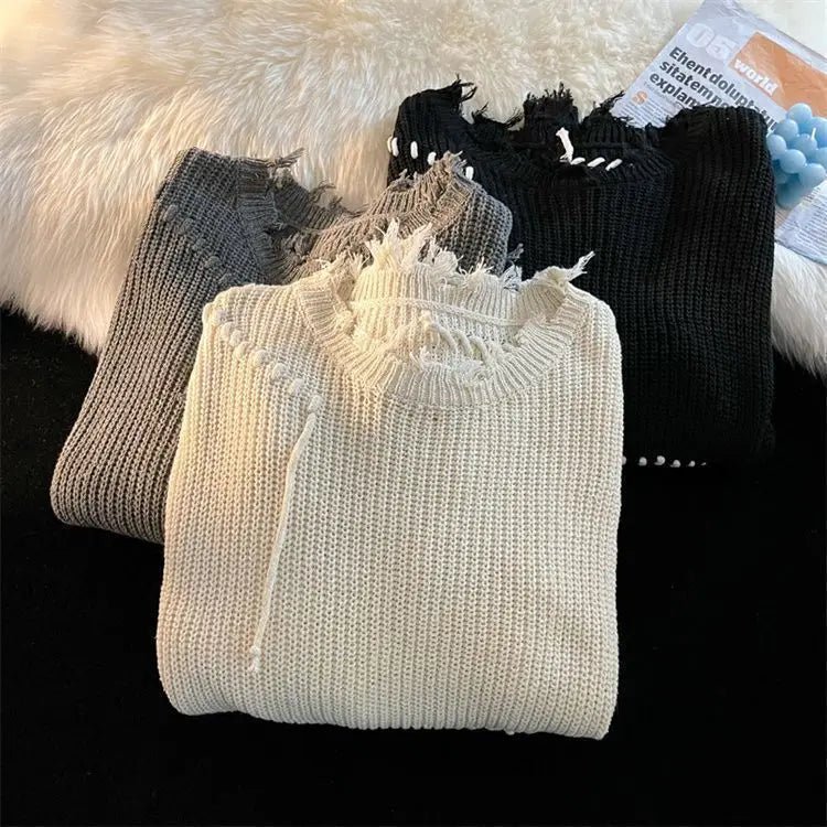 oversized flame knit top, unisex streetwear inspired by 2025 fashion trends, mens fashion layer for modern streetwear collect