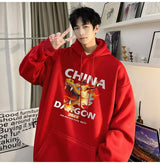 2024 New China Dragon Graphic Hoodies Men Hip Hop Streetwear Hoodie