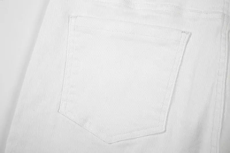 high street white knee pleated vertical stripe elastic fit skinny jeans male casual small leg jeans pants slim mens clothing unique jeans style 3683