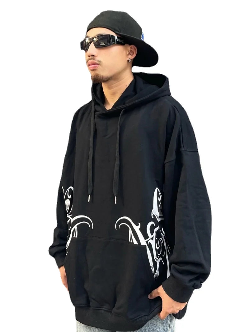 glitchcore angelcore design featuring men hip hop facemask hoodies pullover hooded sweatshirts harajuku streetwear skateboard new casual y2k unisex loose tops hoodies