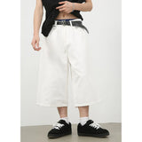 men summer streetwear fashion loose casual wide leg denim calf length jeans pants male vintage jeans baggy hosen pants vintage washed jeans