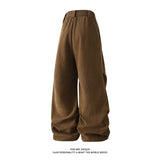 winter mens wide leg straight sweatpants korean fashion warm fleece track pants male casual thermal trousers with long belt relaxed fit joggers