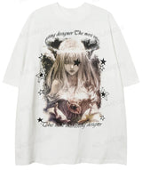Vaporwave Crying angel – 2023 Streetwear Harajuku Men T Shirt Girl Letter Graphic Tsh
