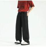 new vintage men s patchwork baggy jeans draped straight leg denim trousers autumn korean fashion high street casual y2k jean unique jeans style 545