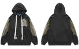 Hip Hop Men Hoodie Sweatshirt Y2K Embroidery Skeleton Skull Patch Punk