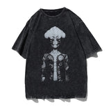 Vaporwave Oversized shirt – Skull Letter Print Gothic Tshirt Punk Streetwear T Shirts Lo