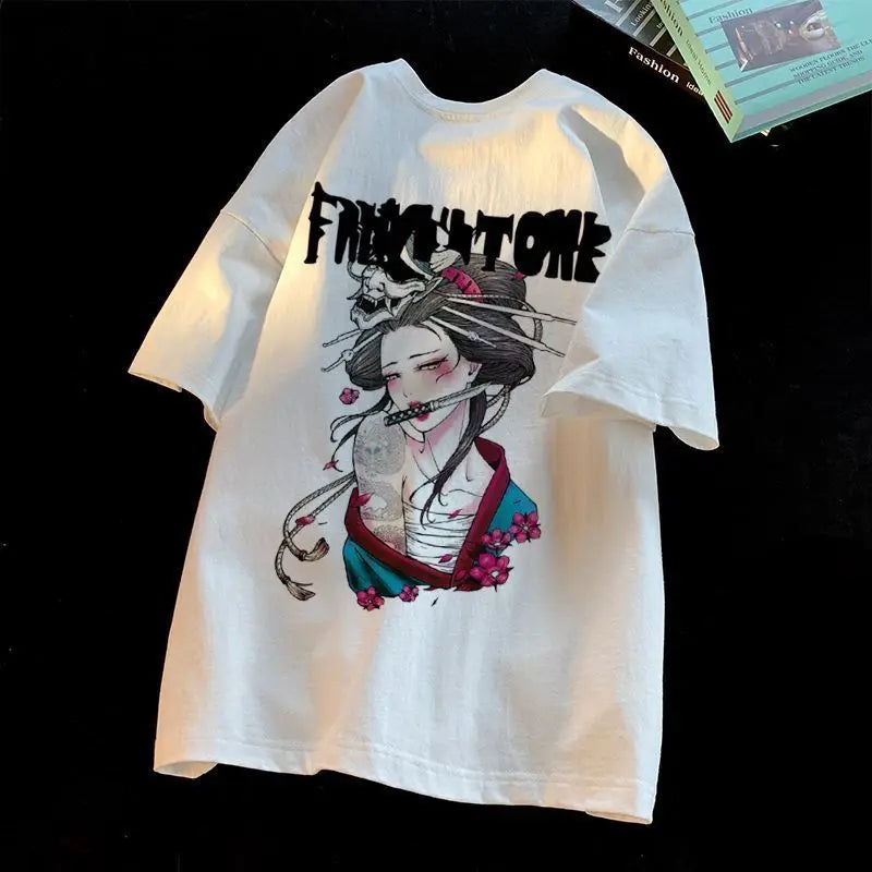 Trapwear Melting smiley – Pure Cotton Short Sleeved T Shirt American Retro Character P
