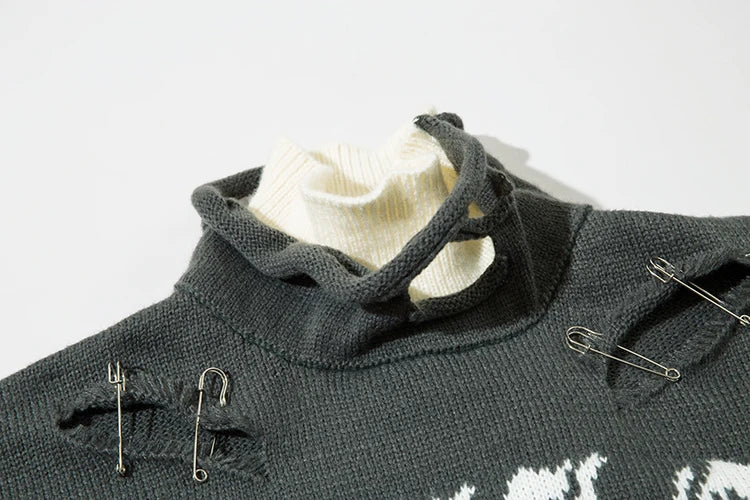fire graphic sweater, 2025 fashion trend, cozy fashion fit, stylish street outfit, modern aesthetic appeal