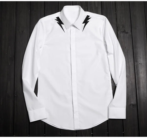 New 2022 Men Classic NEIL BARRETT thunderbolt Fashion Cotton Casual Shirts Shirt high quality Pocket Short sleeves S 2XL #A688